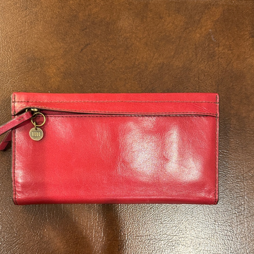 HOBO Cherry Red Leather Wallet